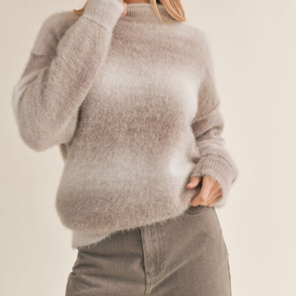 Women's Ombre Knit Sweater | Relaxed Fit | Taupe Multi - Picture 2 of 4